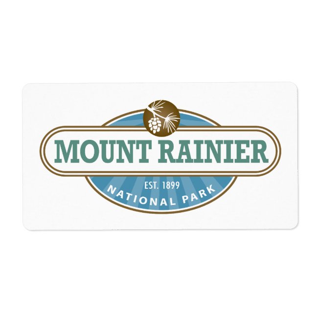 Mount Rainier National Park Label (Front)