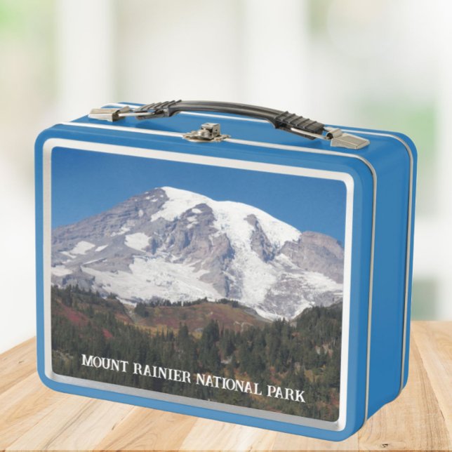 Mount Rainier National Park Landscape Metal Lunch Box (In Situ)