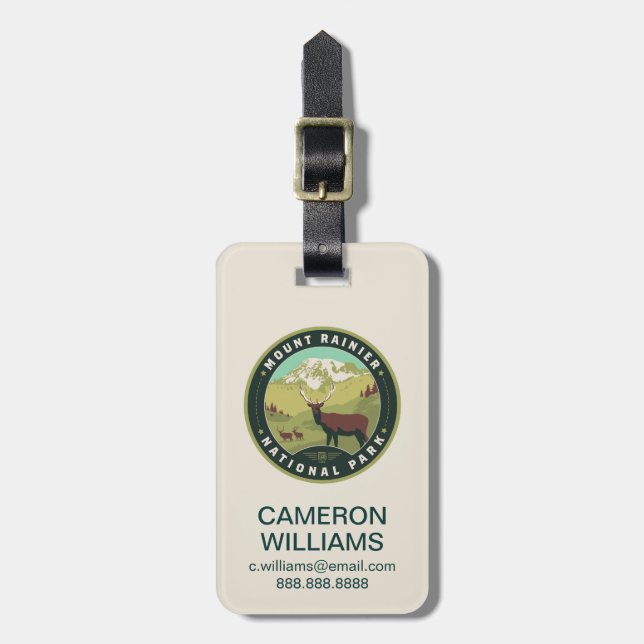 Mount Rainier National Park Luggage Tag (Front Vertical)