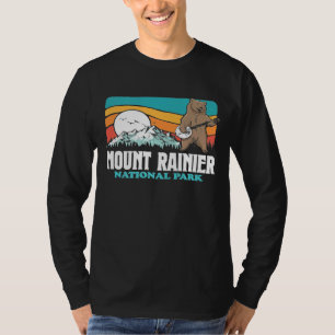 Mount Rainier National Park Mountains Banjo Bear T-Shirt