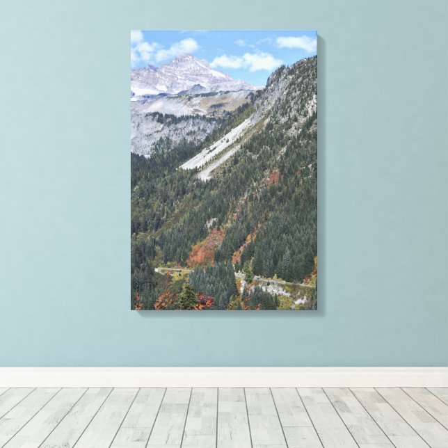 Mount Rainier National Park Scenic Canyon Canvas Print (Insitu(Wood Floor))