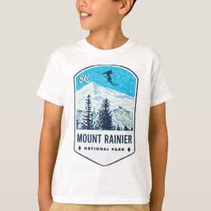 Mount Rainier National Park Ski Badge T-Shirt