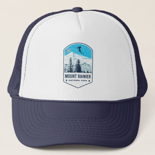 Mount Rainier National Park Ski Badge Trucker Hat