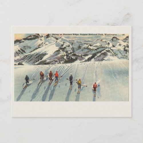 Mount Rainier National Park Skiing Mazama Ridge  Postcard