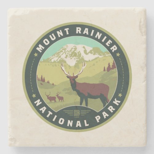 Mount Rainier National Park Stone Coaster