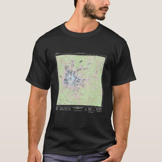 Mount Rainier National Park Topographic Map T-Shirt (Front)