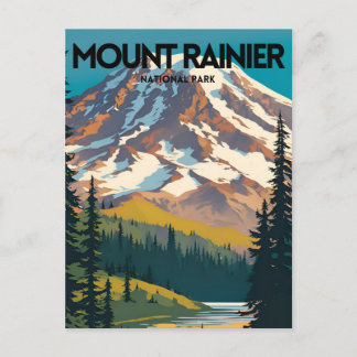 Mount Rainier National Park Traditional Travel Pos Postcard