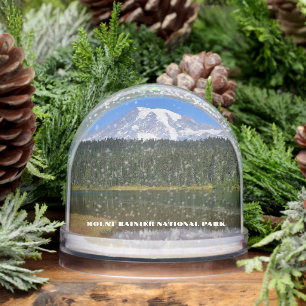 Mount Rainier National Park Travel Photo Snow Globe
