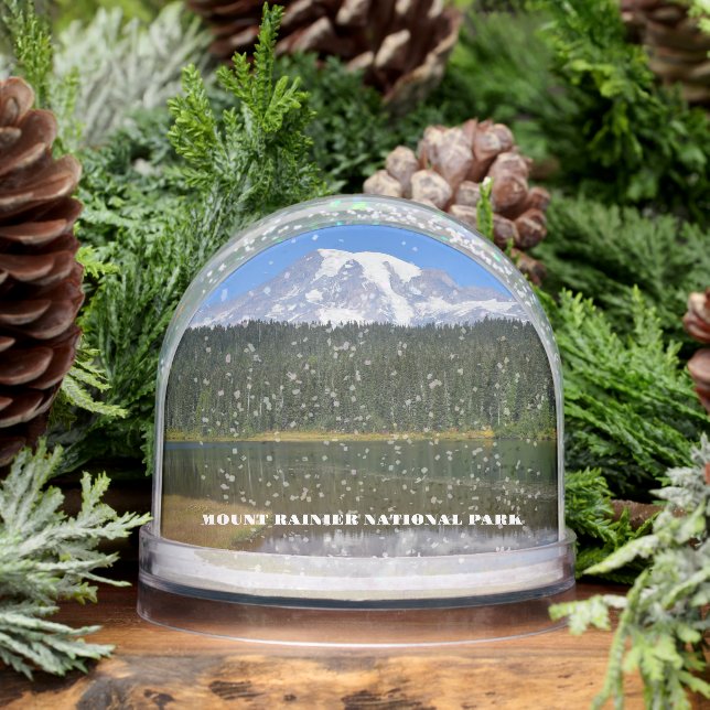 Mount Rainier National Park Travel Photo Snow Globe (Winter)