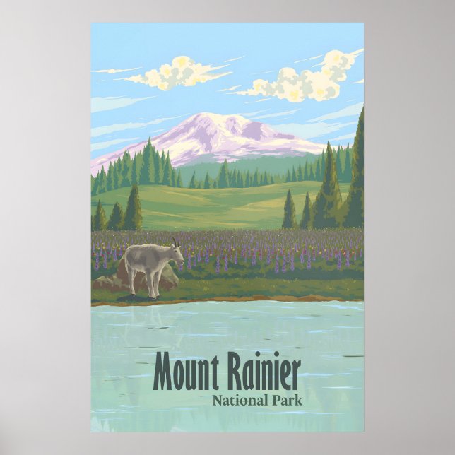 Mount Rainier National Park Travel Poster (Front)