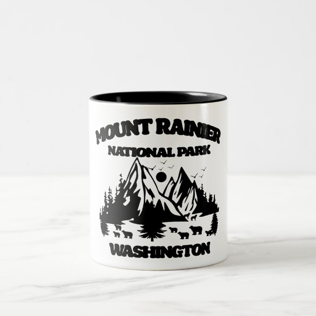 Mount Rainier National Park Two-Tone Coffee Mug (Center)