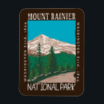 Mount Rainier National Park Vintage Distressed  Magnet<br><div class="desc">Mount Rainier vector artwork design. The park is surrounded by valleys,  waterfalls,  and subalpine meadows.</div>