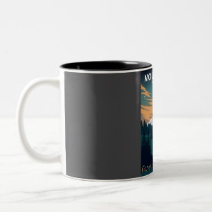 Mount Rainier National Park Vintage Minimal Retro Two-Tone Coffee Mug