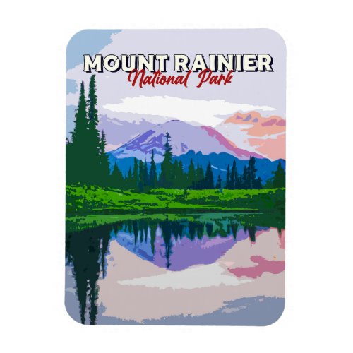 Mount Rainier National Park Vintage Photo Magnet