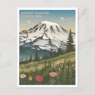 Mount Rainier National Park Vintage Postcard