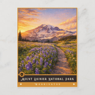 Mount Rainier National Park   Vintage Postcard