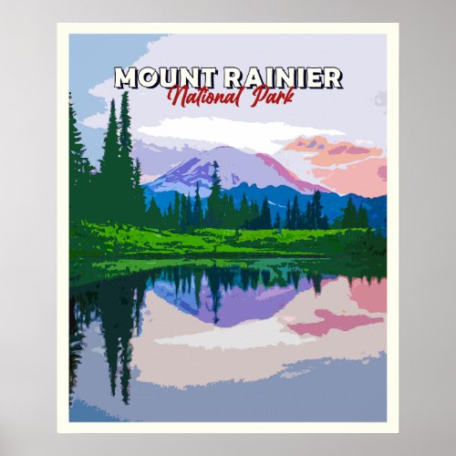 Mount Rainier National Park Vintage Poster
