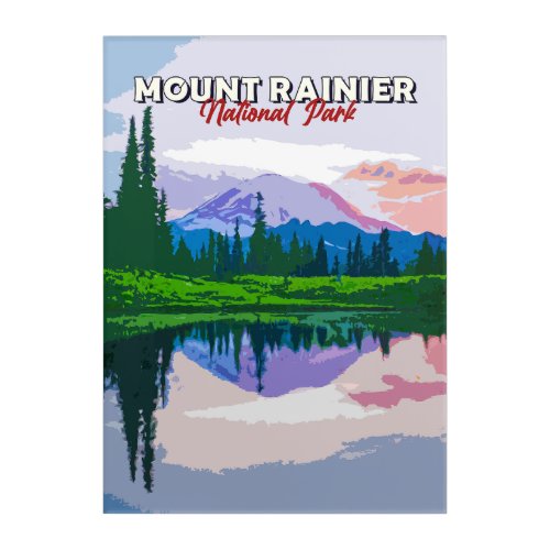 Mount Rainier National Park Vintage Wall Art