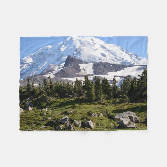Mount Rainier National Park, WA. Spray Park Fleece Blanket (Front (Horizontal))