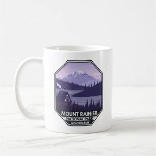 Mount Rainier National Park Washington Cabin Retro Coffee Mug