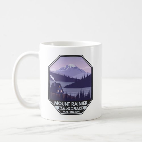 Mount Rainier National Park Washington Cabin Retro Coffee Mug