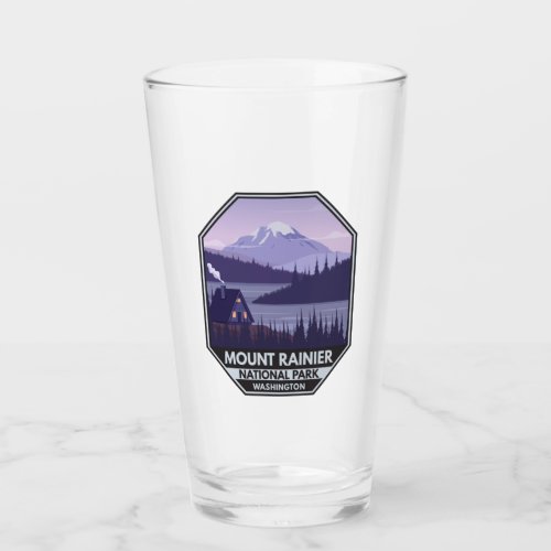 Mount Rainier National Park Washington Cabin Retro Glass