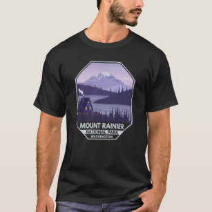Mount Rainier National Park Washington Cabin Retro T-Shirt