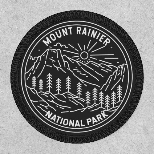Mount Rainier National Park Washington Monoline Patch