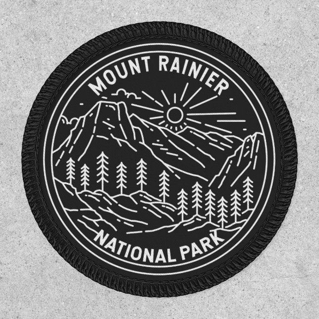 Mount Rainier National Park Washington Monoline Patch (Front)