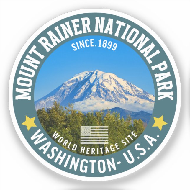 Mount Rainier National Park – Washington Mountain Sticker (Front)
