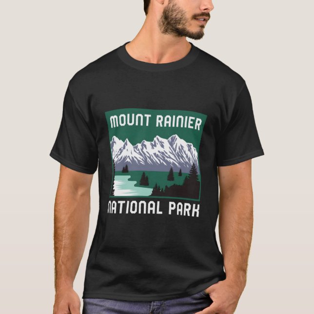 Mount Rainier National Park Washington Retro Graph T-Shirt (Front)