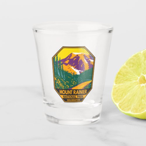 Mount Rainier National Park Washington Retro  Shot Glass