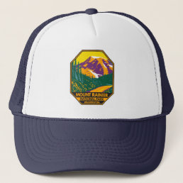 Mount Rainier National Park Washington Retro  Trucker Hat