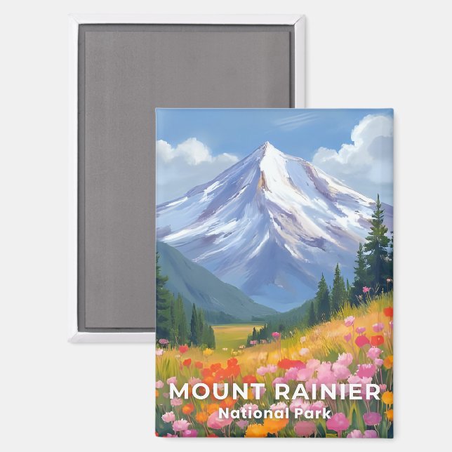 Mount Rainier National Park | Washington Travel Magnet (Front/Back)