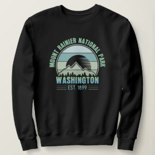 Mount Rainier National Park Washington USA Retro Sweatshirt