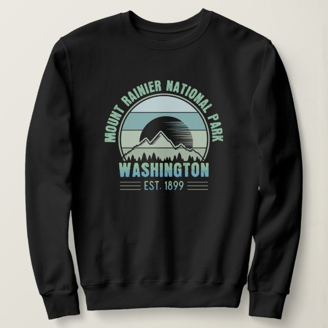 Mount Rainier National Park Washington USA Retro Sweatshirt (Design Front)