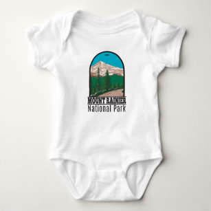 Mount Rainier National Park Washington Vintage Baby Bodysuit