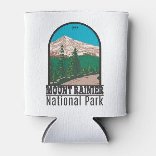 Mount Rainier National Park Washington Vintage  Can Cooler