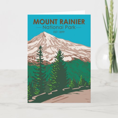 Mount Rainier National Park Washington Vintage Card