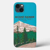 Mount Rainier National Park Washington Vintage iPhone 13 Case