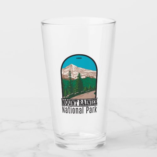 Mount Rainier National Park Washington Vintage  Glass