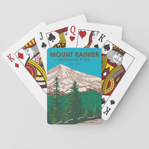 Mount Rainier National Park Washington Vintage Playing Cards