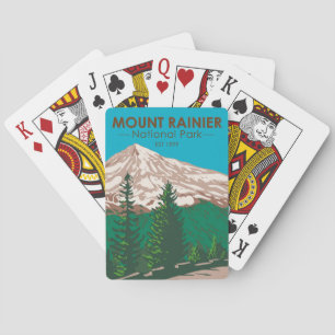 Mount Rainier National Park Washington Vintage Poker Cards