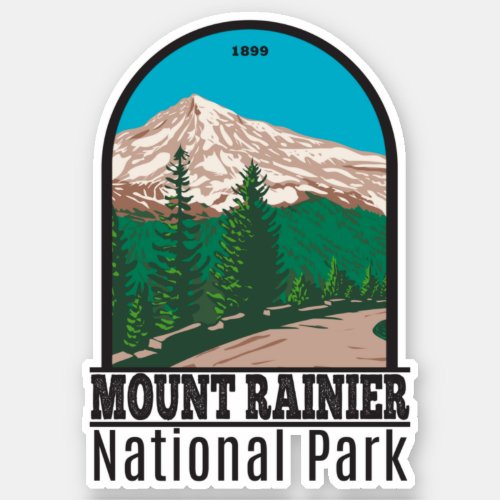 Mount Rainier National Park Washington Vintage Sticker