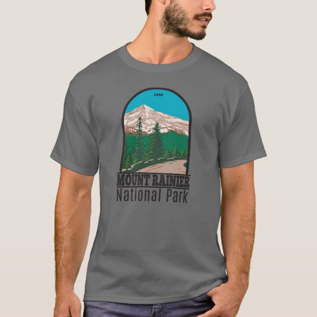 Mount Rainier National Park Washington Vintage T-Shirt (Front)