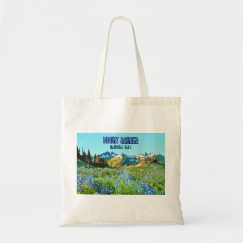 Mount Rainier National Park Washington Vintage Tote Bag