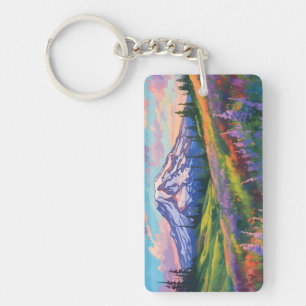 Mount Rainier National Park Watercolor Keychain