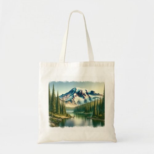 Mount Rainier National Park watercolor Tote Bag