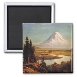 Mount Rainier painting by Albert Bierstadt Magnet