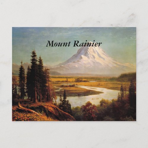 Mount Rainier painting by Albert Bierstadt Postcard